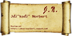 Jáksó Norbert névjegykártya